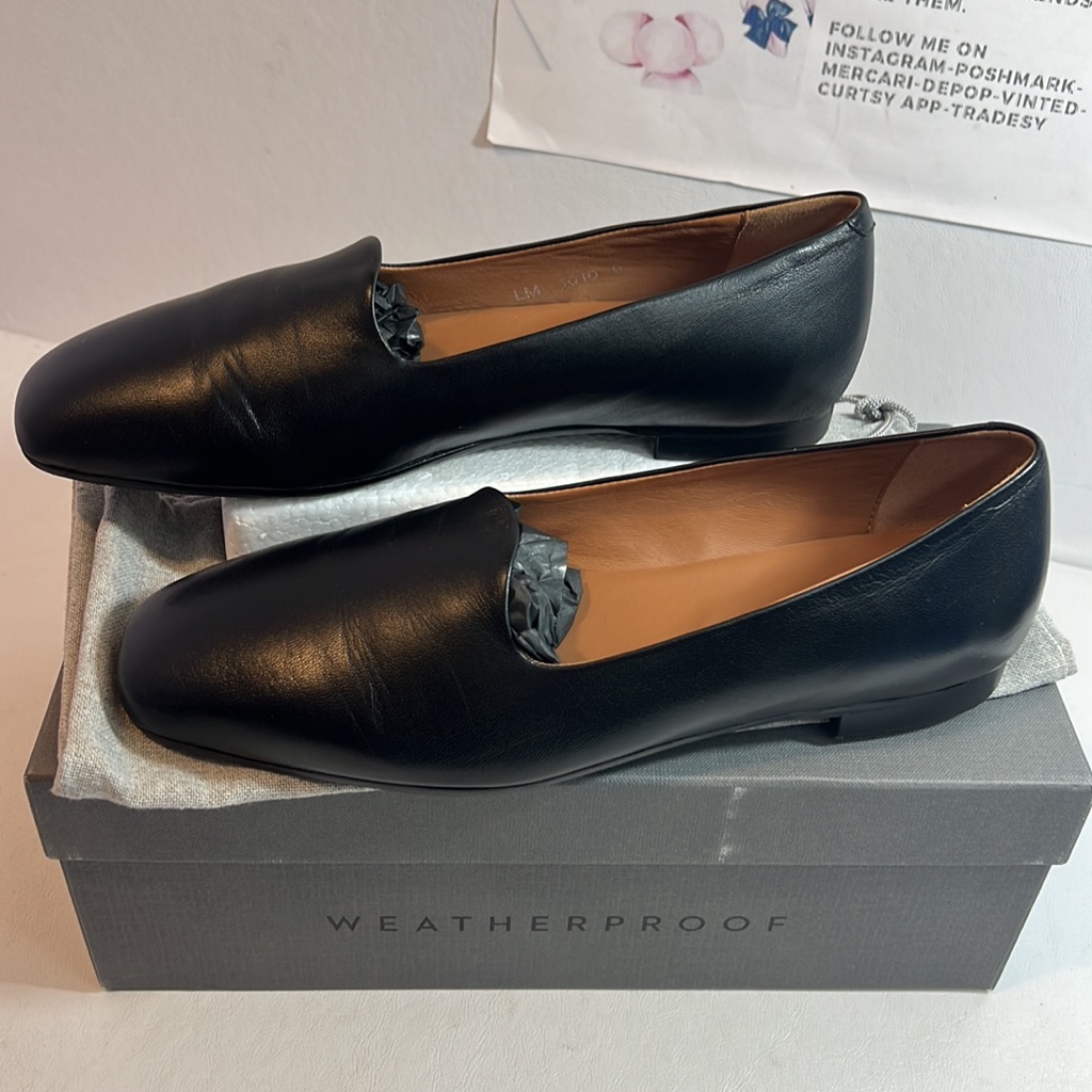 Aquatalia Reanna Leather Ballerina Flats Black Color New Classic Casual Everyday